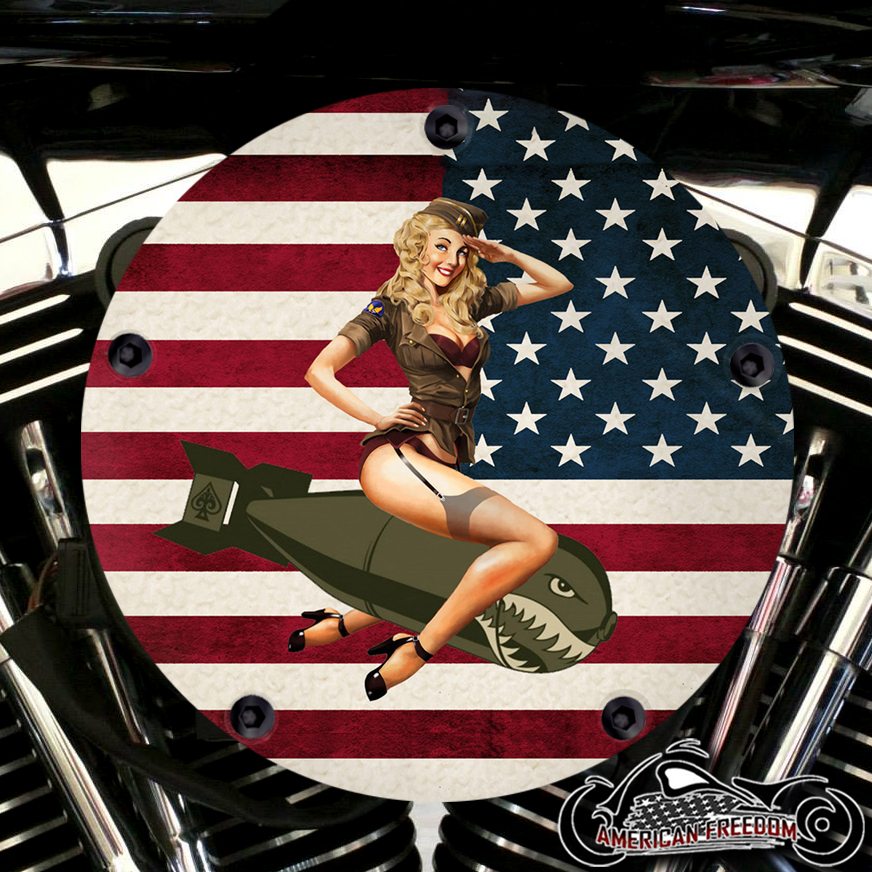 Harley Davidson High Flow Air Cleaner Cover - USA Bombshell
